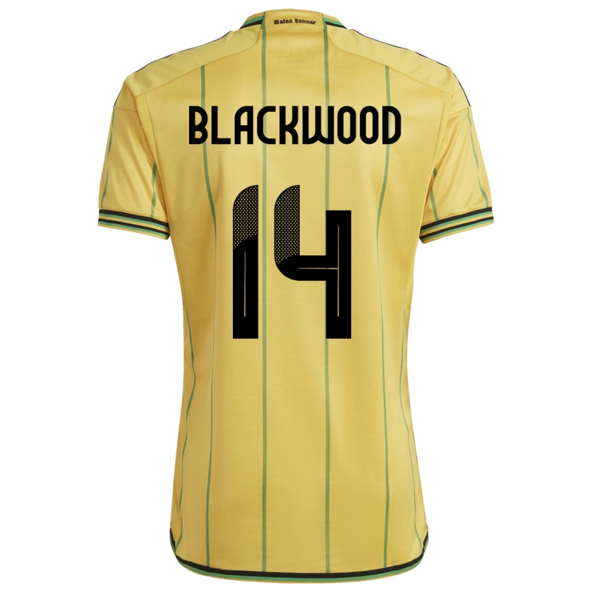 Mulher Camisola Jamaica Deneisha Blackwood #14 Amarelo Principal 24-26 Camisa