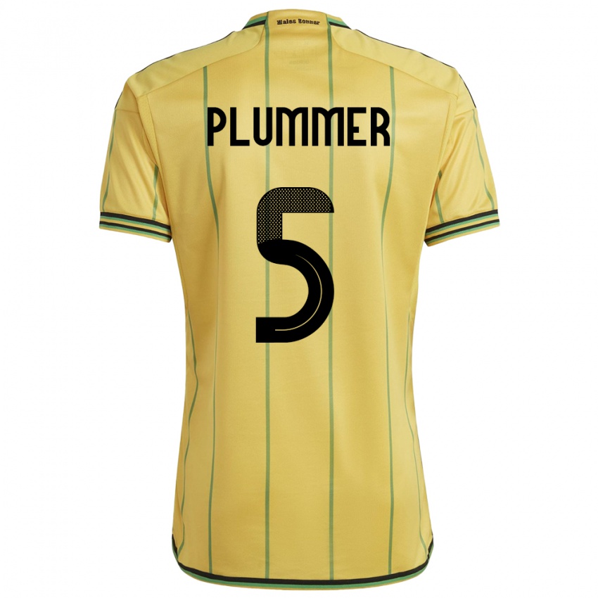 Mulher Camisola Jamaica Konya Plummer #5 Amarelo Principal 24-26 Camisa