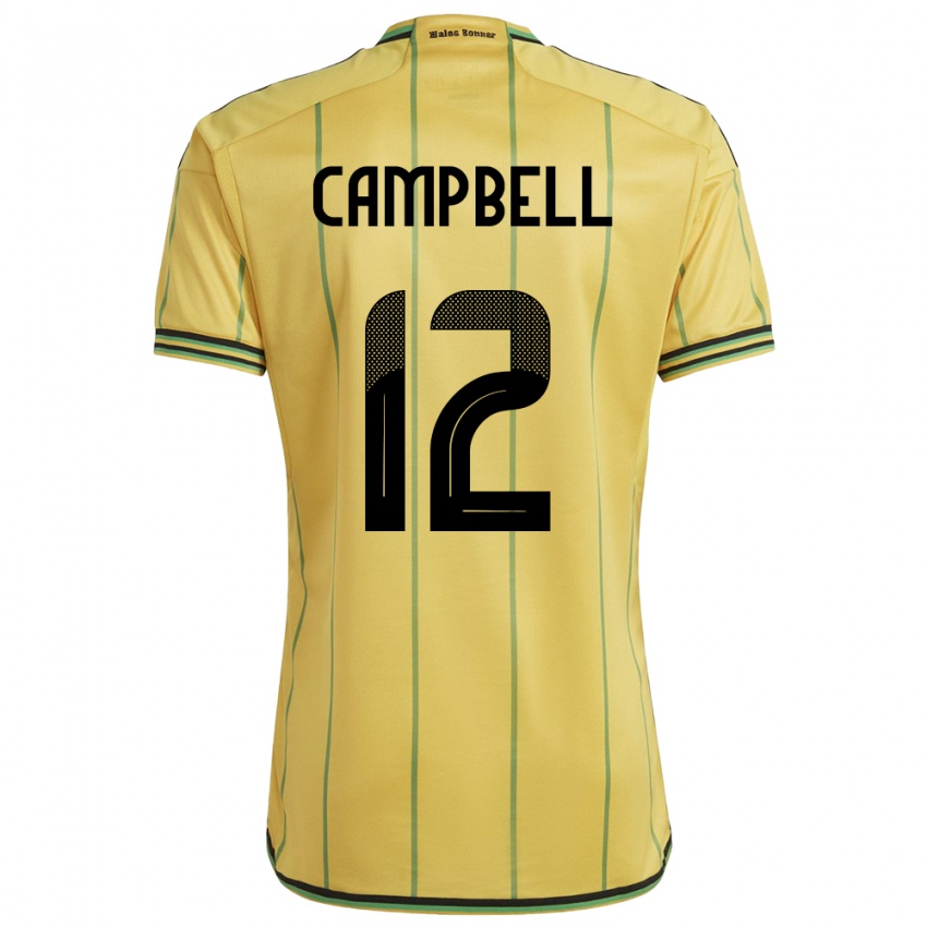 Mulher Camisola Jamaica Sashana Campbell #12 Amarelo Principal 24-26 Camisa