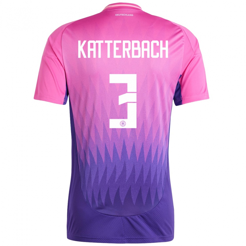 Mulher Camisola Alemanha Noah Katterbach #3 Rosa Roxo Alternativa 24-26 Camisa