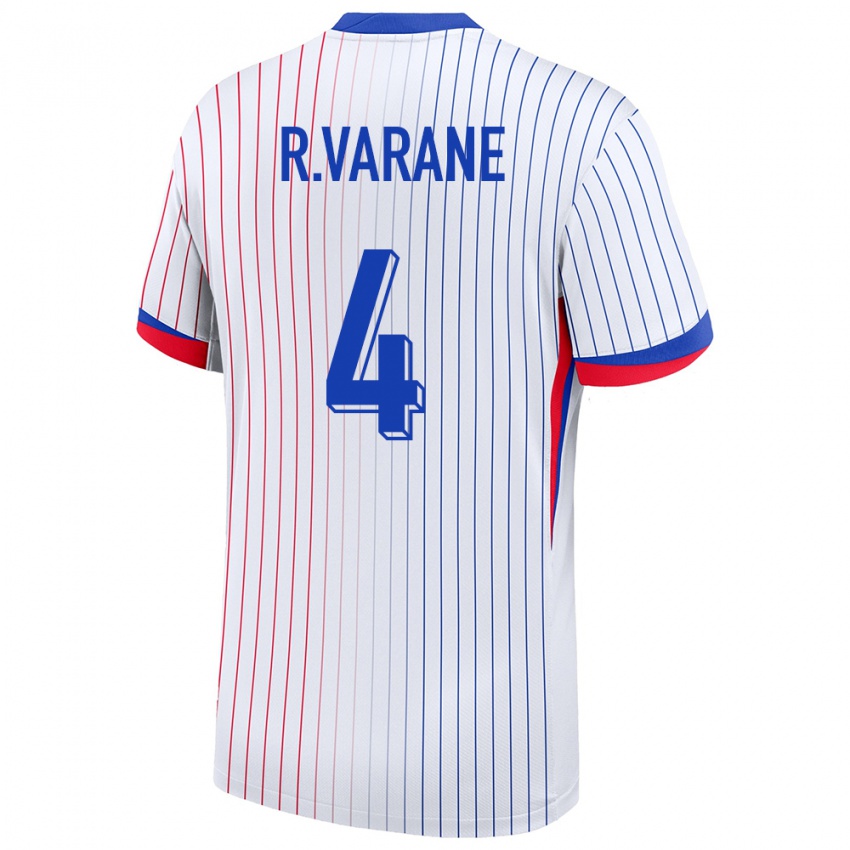 Mulher Camisola França Raphael Varane #4 Branco Alternativa 24-26 Camisa