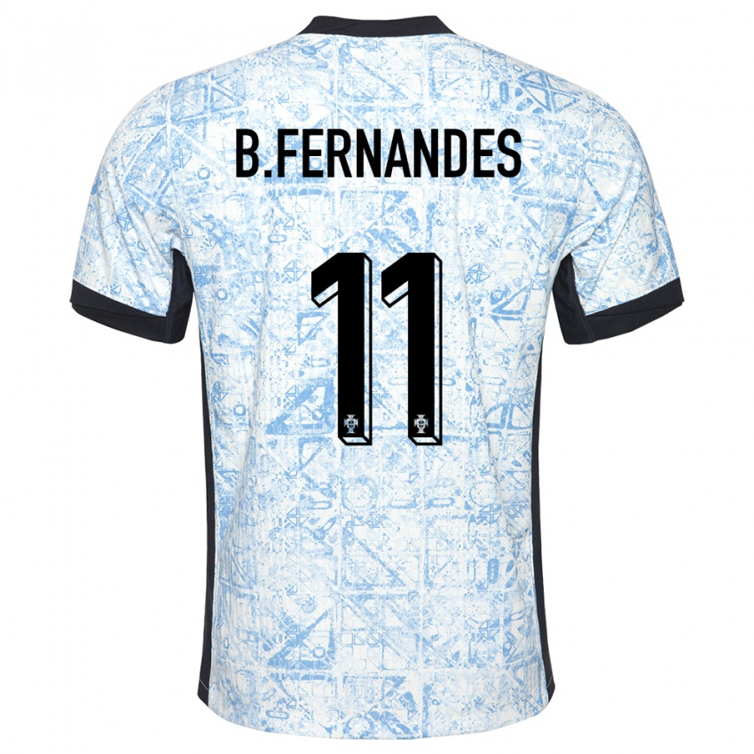 Mulher Camisola Portugal Bruno Fernandes #11 Azul Creme Alternativa 24-26 Camisa