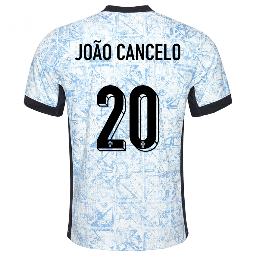 Mulher Camisola Portugal Joao Cancelo #20 Azul Creme Alternativa 24-26 Camisa