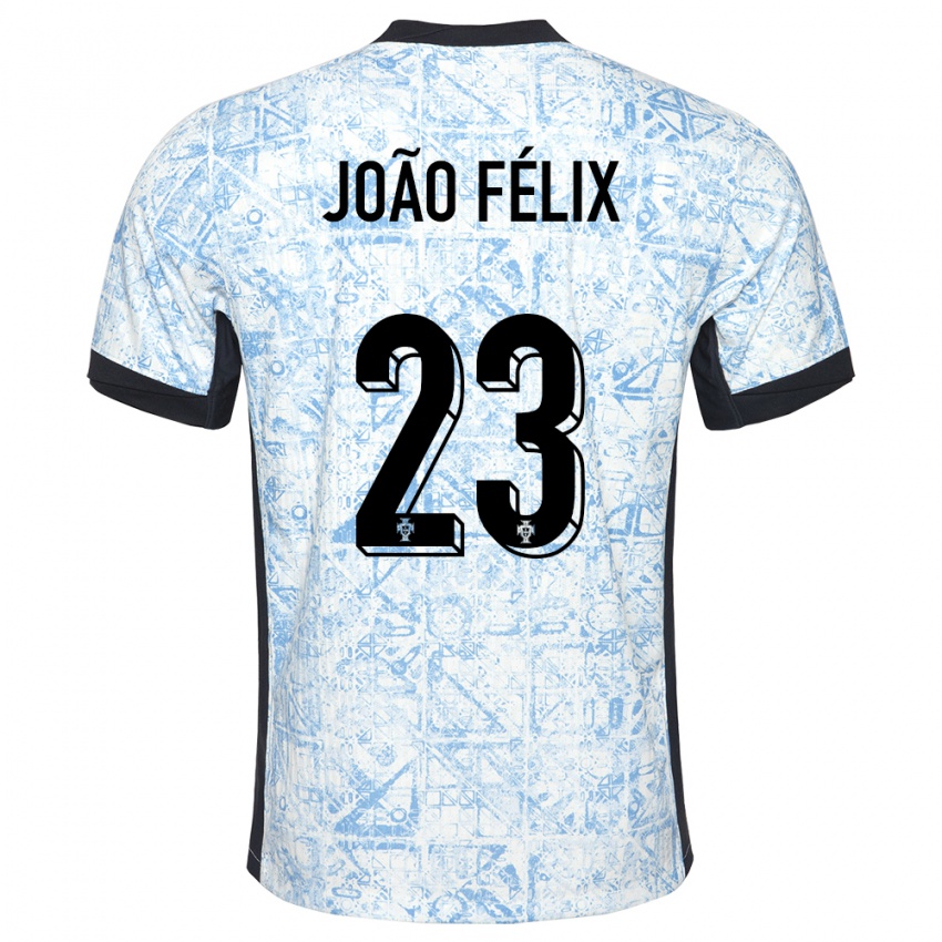 Mulher Camisola Portugal Joao Felix #23 Azul Creme Alternativa 24-26 Camisa