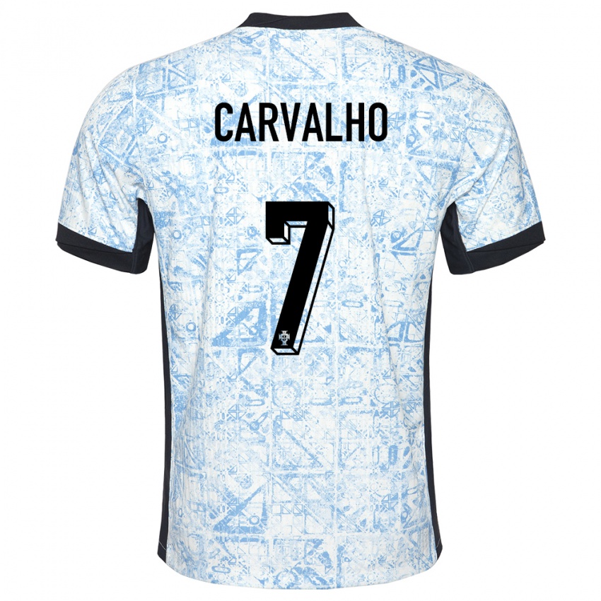 Mulher Camisola Portugal Fabio Carvalho #7 Azul Creme Alternativa 24-26 Camisa