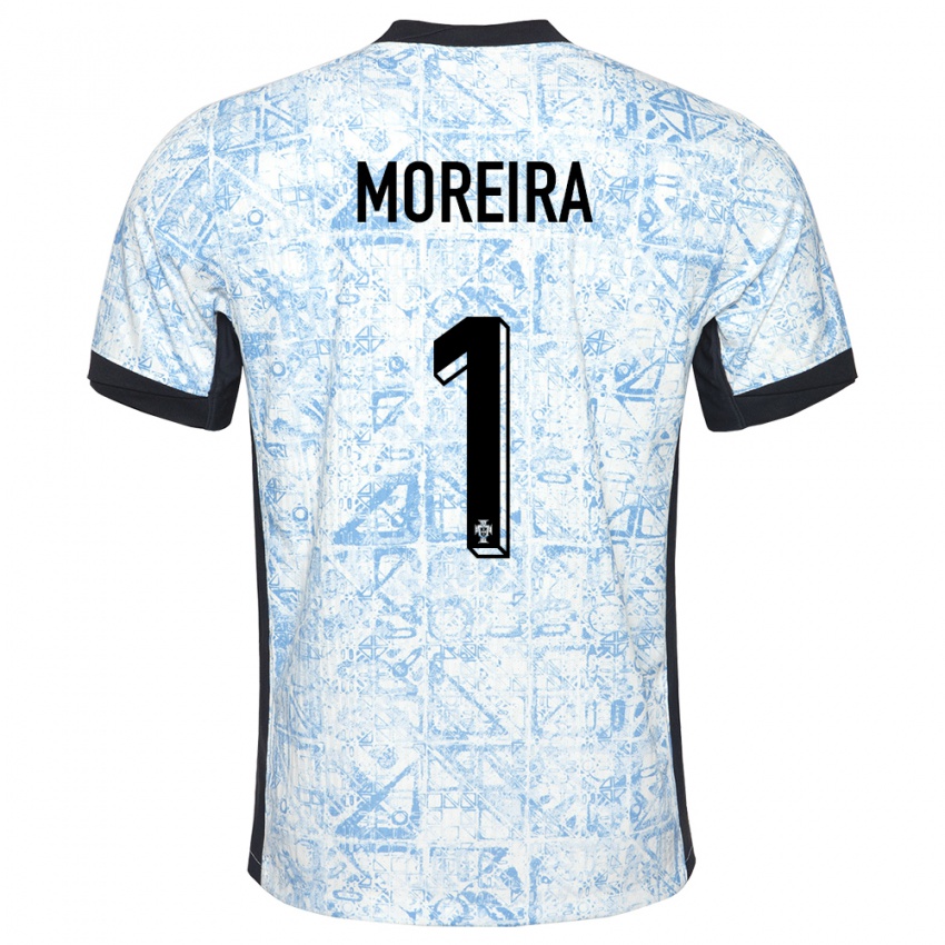 Mulher Camisola Portugal Andre Moreira #1 Azul Creme Alternativa 24-26 Camisa