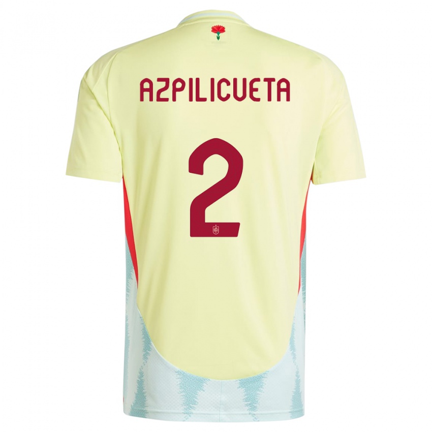 Mulher Camisola Espanha Cesar Azpilicueta #2 Amarelo Alternativa 24-26 Camisa