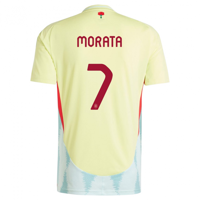 Mulher Camisola Espanha Alvaro Morata #7 Amarelo Alternativa 24-26 Camisa