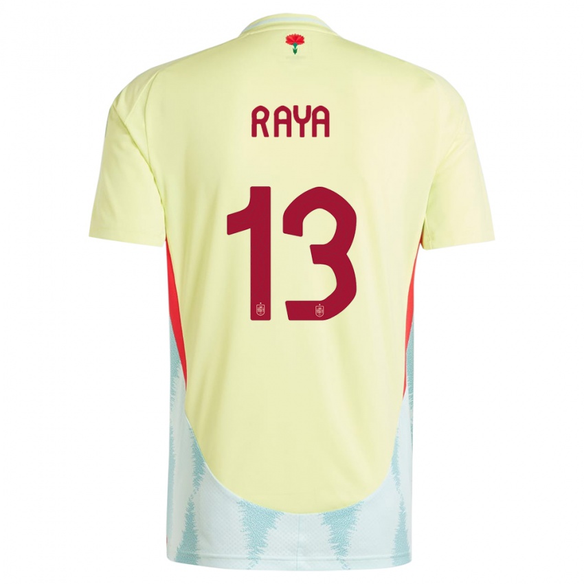 Mulher Camisola Espanha David Raya #13 Amarelo Alternativa 24-26 Camisa