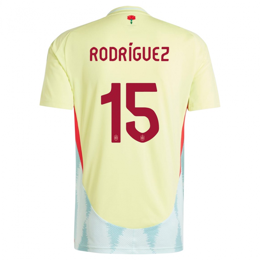 Mulher Camisola Espanha Dani Rodriguez #15 Amarelo Alternativa 24-26 Camisa
