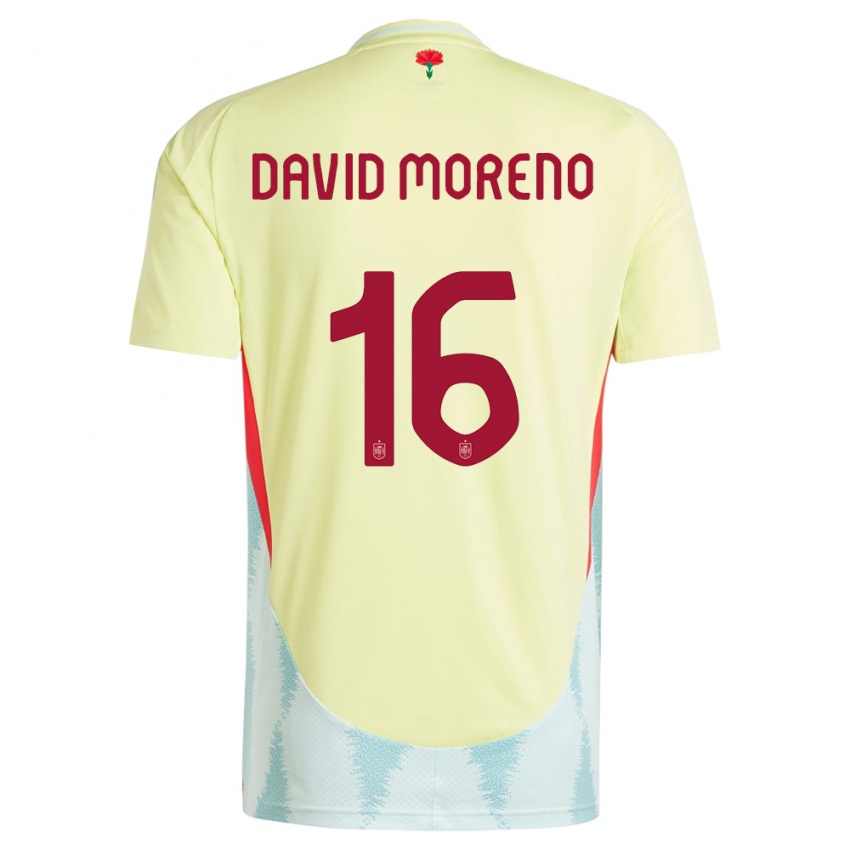 Mulher Camisola Espanha Antonio David Moreno #16 Amarelo Alternativa 24-26 Camisa