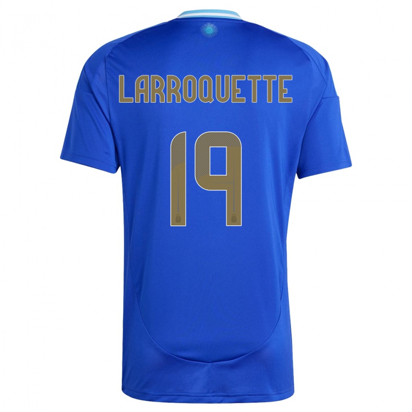 Mulher Camisola Argentina Mariana Larroquette #19 Azul Alternativa 24-26 Camisa