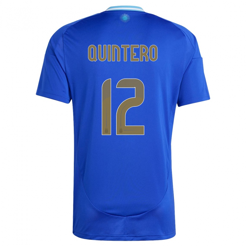 Mulher Camisola Argentina Valentino Quintero #12 Azul Alternativa 24-26 Camisa