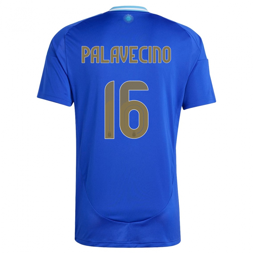 Mulher Camisola Argentina Nicolas Palavecino #16 Azul Alternativa 24-26 Camisa