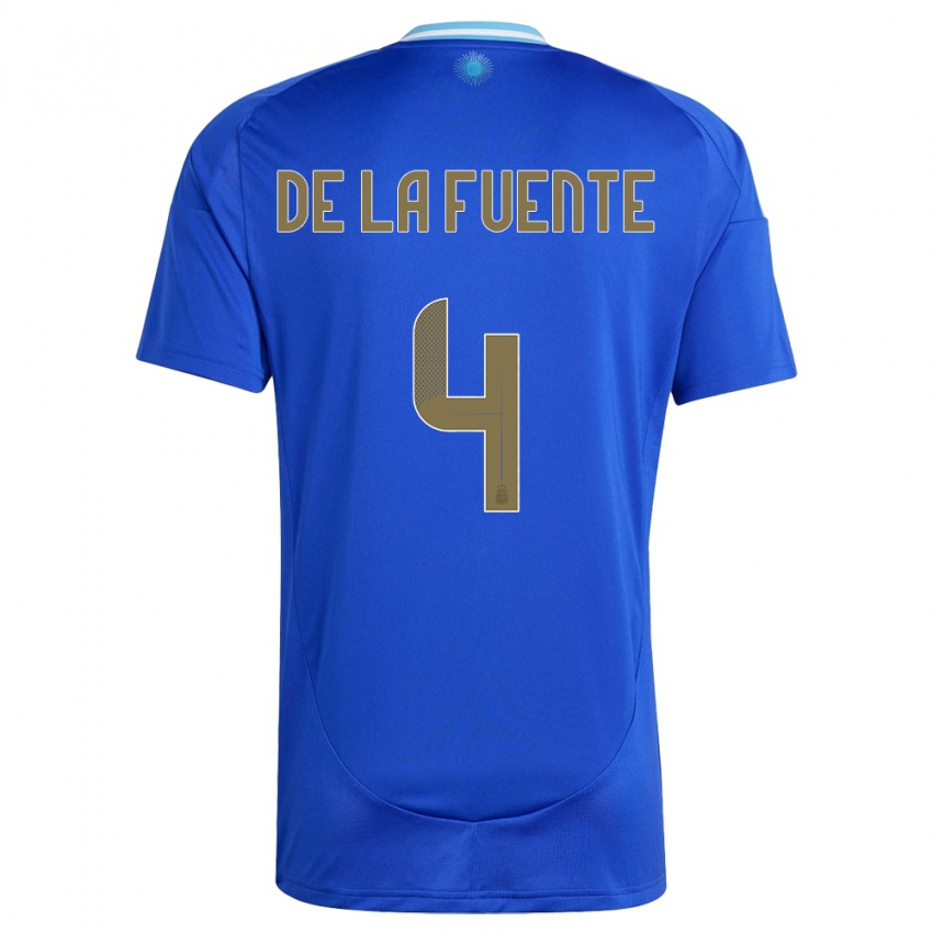 Mulher Camisola Argentina Hernan De La Fuente #4 Azul Alternativa 24-26 Camisa