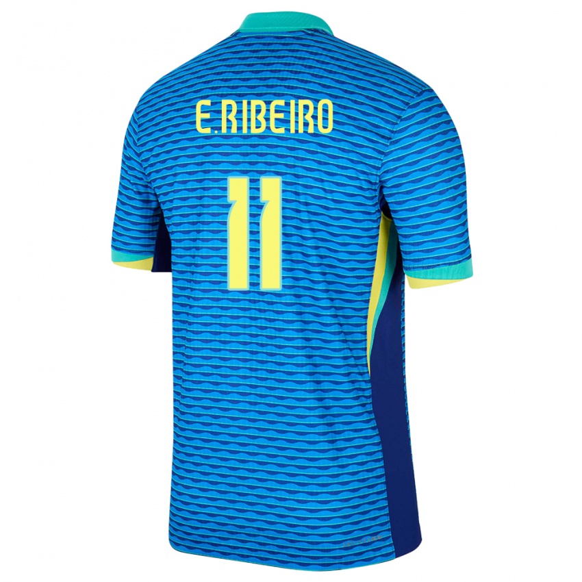 Mulher Camisola Brasil Everton Ribeiro #11 Azul Alternativa 24-26 Camisa