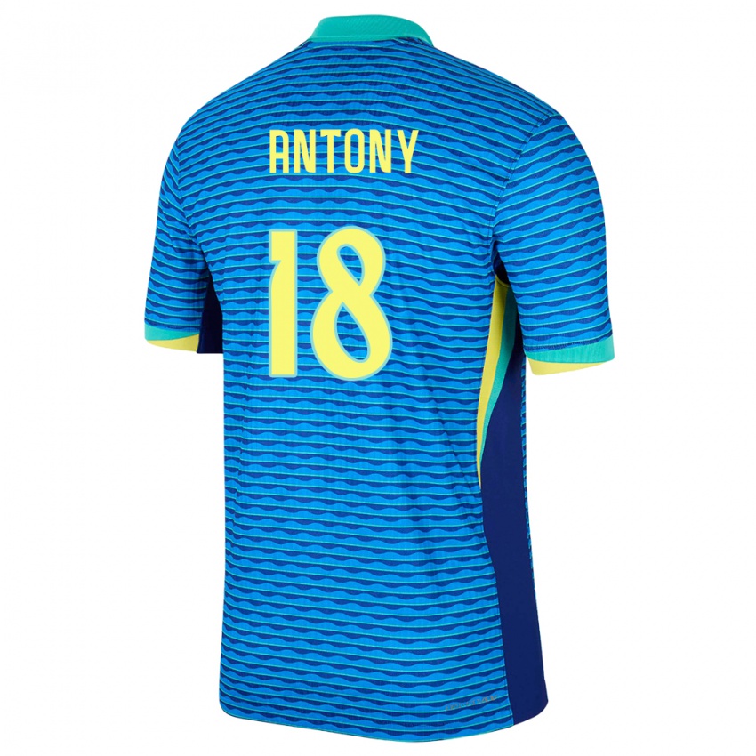 Mulher Camisola Brasil Antony #18 Azul Alternativa 24-26 Camisa