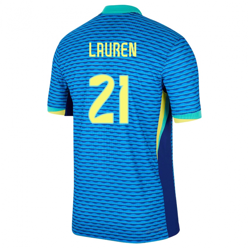 Mulher Camisola Brasil Lauren Costa #21 Azul Alternativa 24-26 Camisa