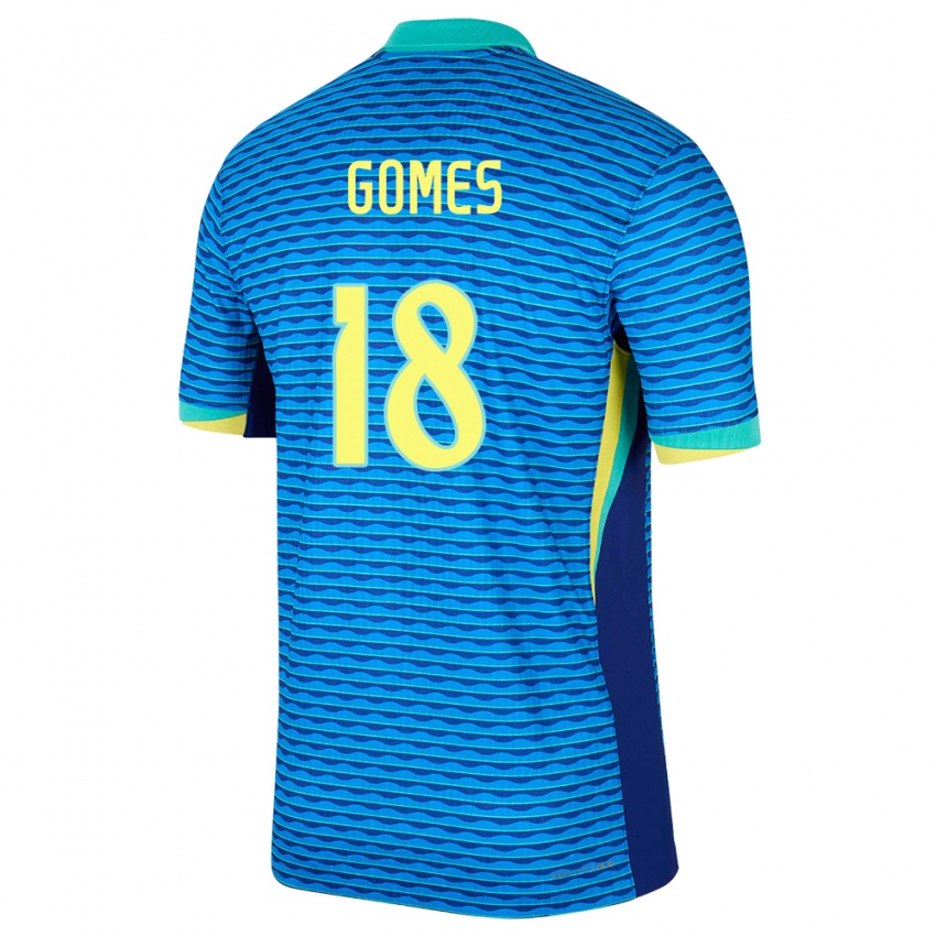 Mulher Camisola Brasil Marlon Gomes #18 Azul Alternativa 24-26 Camisa