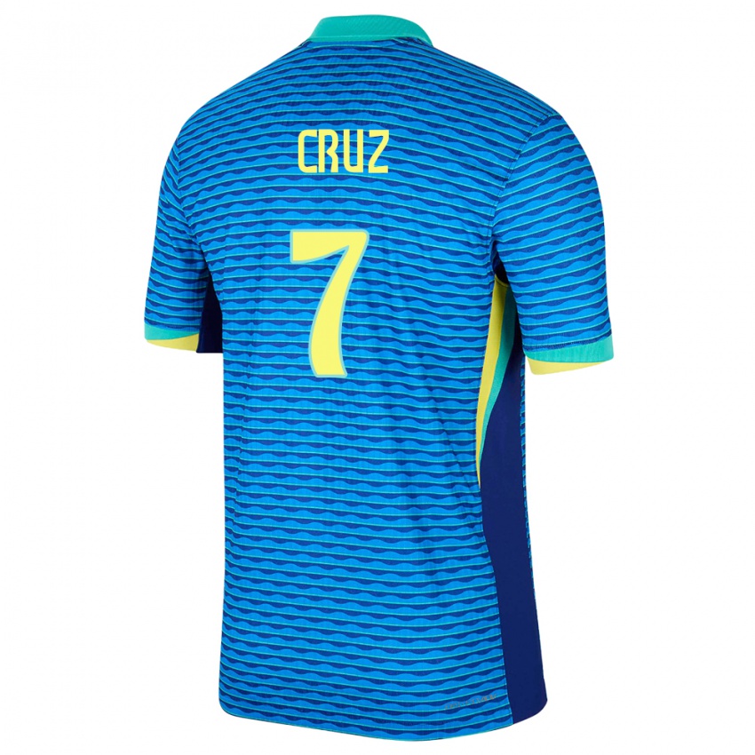 Mulher Camisola Brasil Joao Cruz #7 Azul Alternativa 24-26 Camisa