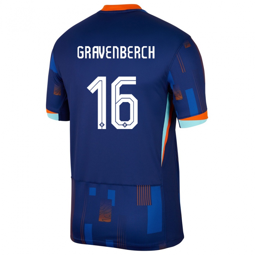 Mulher Camisola Países Baixos Ryan Gravenberch #16 Azul Alternativa 24-26 Camisa