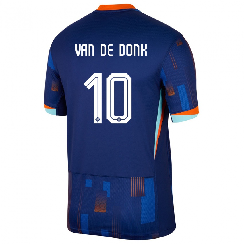 Mulher Camisola Países Baixos Danielle Van De Donk #10 Azul Alternativa 24-26 Camisa