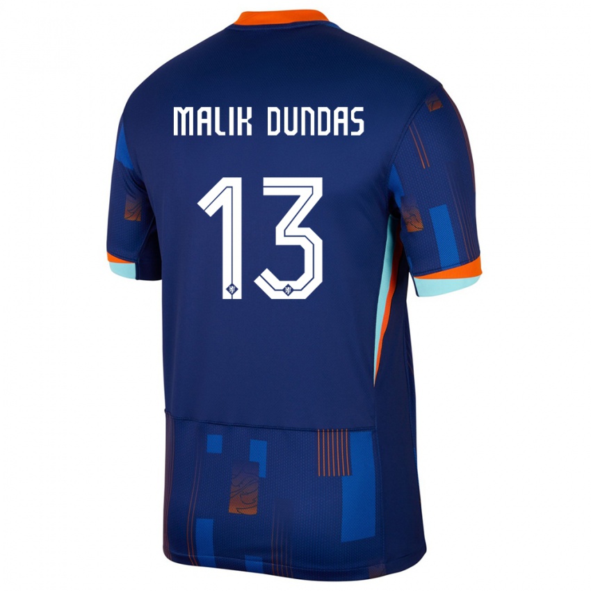 Mulher Camisola Países Baixos Noa Malik Dundas #13 Azul Alternativa 24-26 Camisa