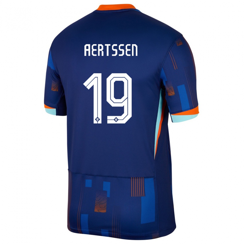 Mulher Camisola Países Baixos Olivier Aertssen #19 Azul Alternativa 24-26 Camisa