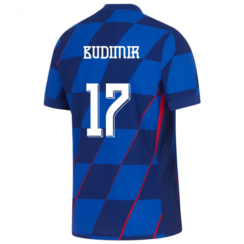 Mulher Camisola Croácia Ante Budimir #17 Azul Alternativa 24-26 Camisa