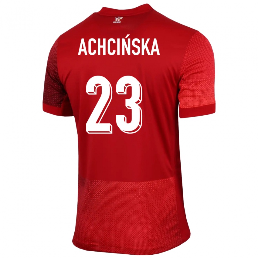 Mulher Camisola Polónia Adriana Achcinska #23 Vermelho Alternativa 24-26 Camisa
