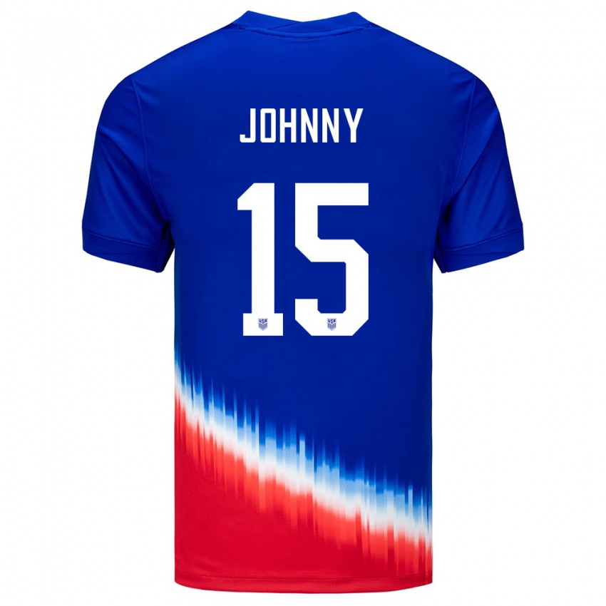 Mulher Camisola Estados Unidos Johnny #15 Azul Alternativa 24-26 Camisa