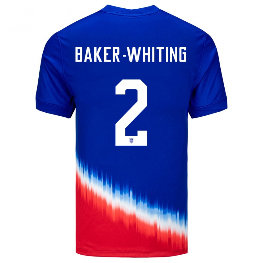 Mulher Camisola Estados Unidos Reed Baker Whiting #2 Azul Alternativa 24-26 Camisa