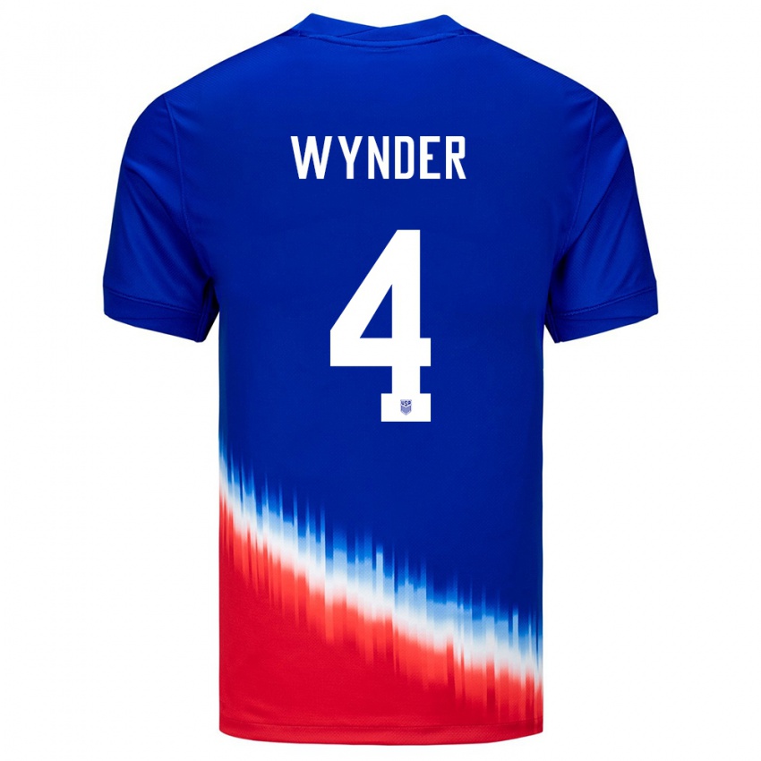 Mulher Camisola Estados Unidos Joshua Wynder #4 Azul Alternativa 24-26 Camisa