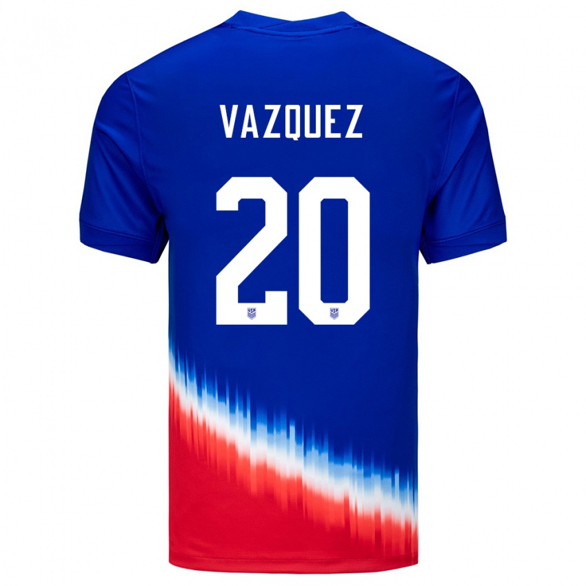 Mulher Camisola Estados Unidos David Vazquez #20 Azul Alternativa 24-26 Camisa