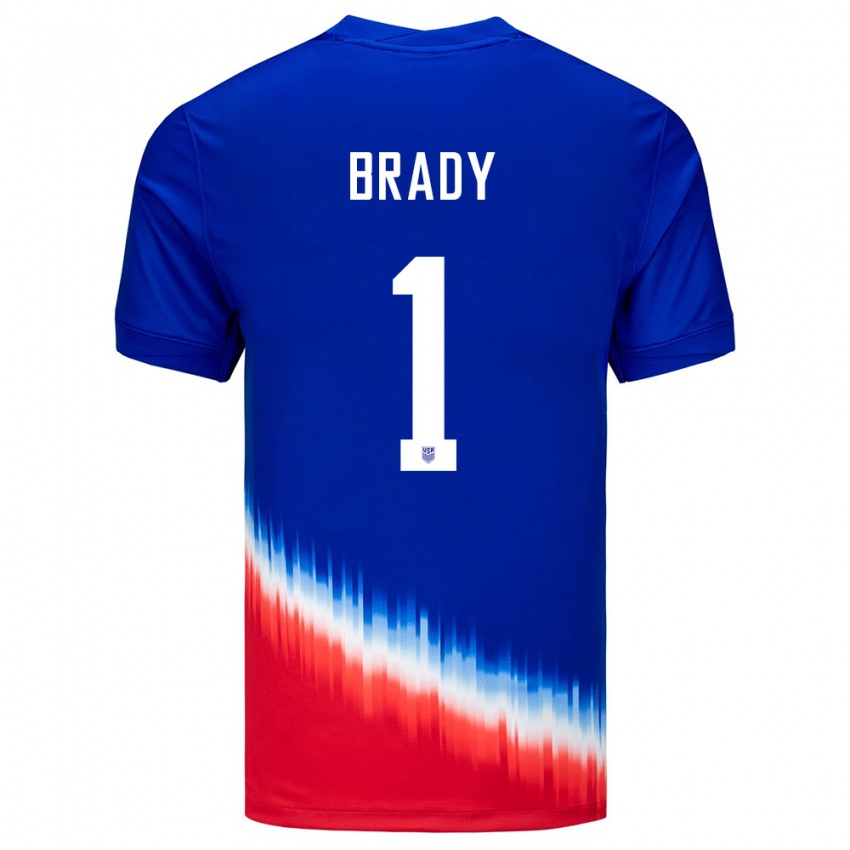 Mulher Camisola Estados Unidos Chris Brady #1 Azul Alternativa 24-26 Camisa
