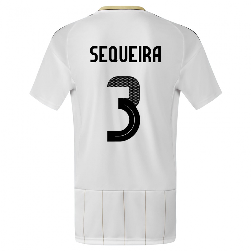 Mulher Camisola Costa Rica Douglas Sequeira #3 Branco Alternativa 24-26 Camisa