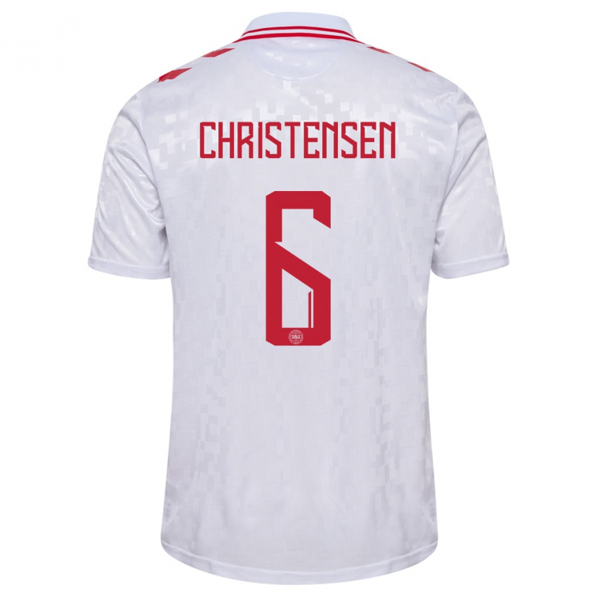 Mulher Camisola Dinamarca Andreas Christensen #6 Branco Alternativa 24-26 Camisa