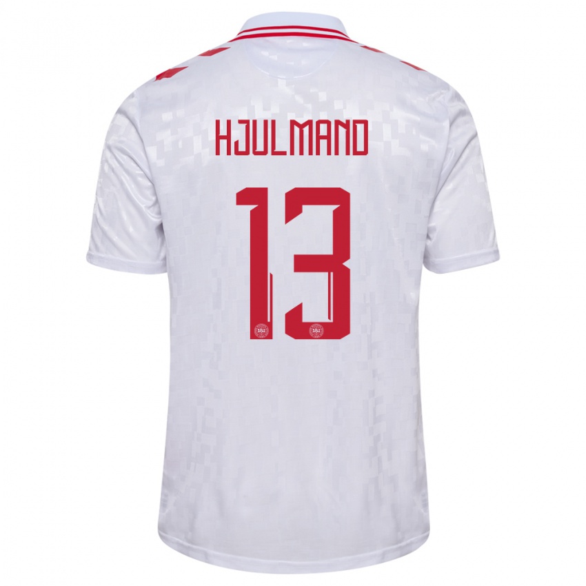 Mulher Camisola Dinamarca Morten Hjulmand #13 Branco Alternativa 24-26 Camisa