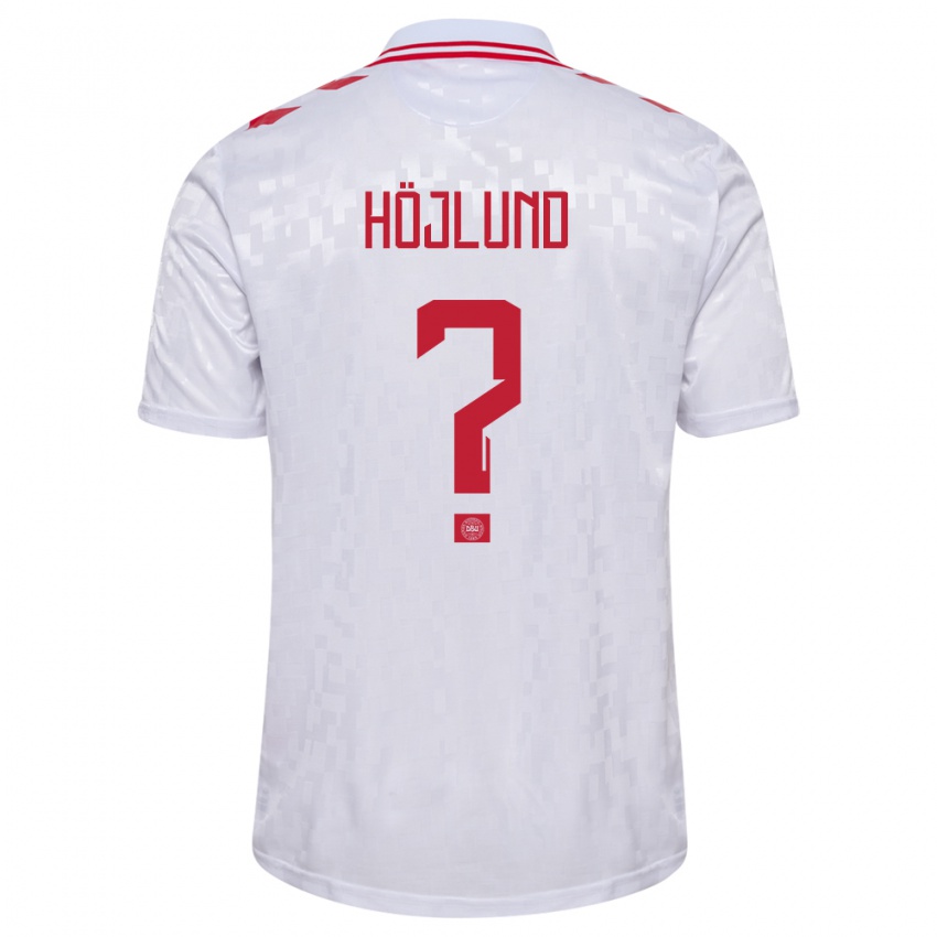 Mulher Camisola Dinamarca Oscar Höjlund #0 Branco Alternativa 24-26 Camisa