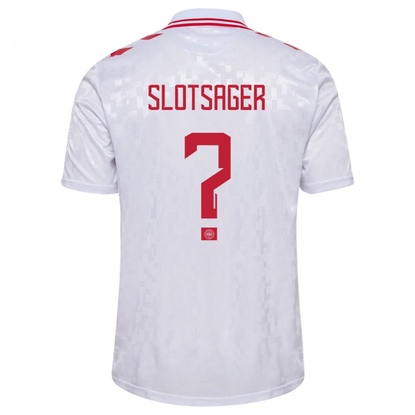Mulher Camisola Dinamarca Tobias Slotsager #0 Branco Alternativa 24-26 Camisa