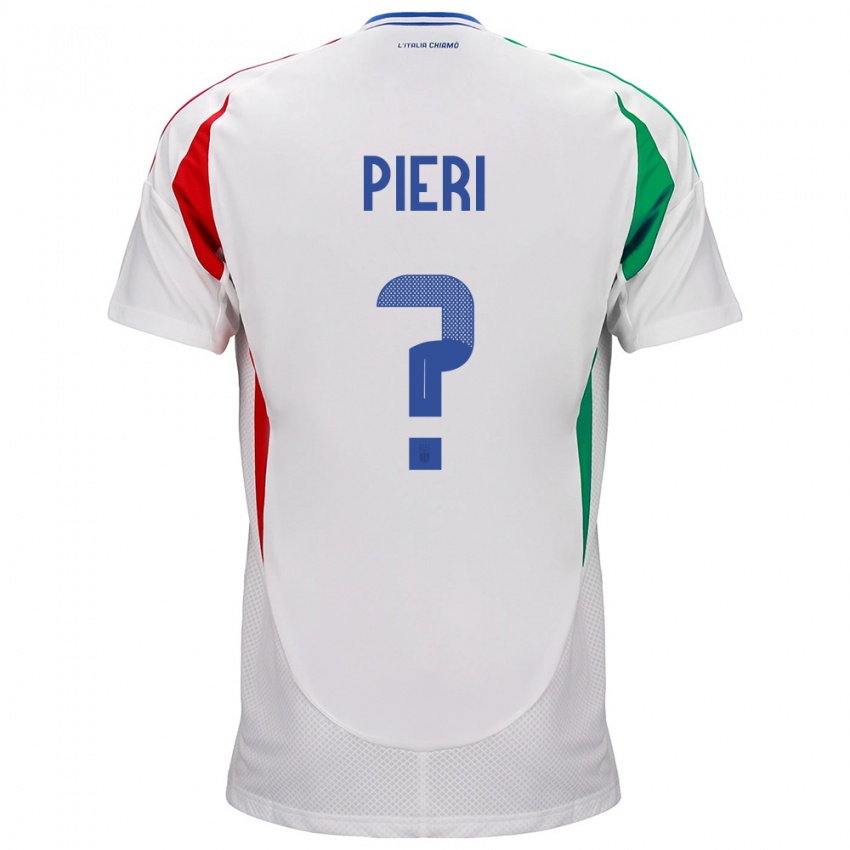 Mulher Camisola Itália Giacomo De Pieri #0 Branco Alternativa 24-26 Camisa