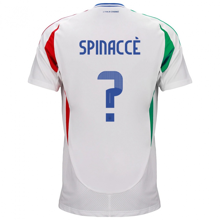 Mulher Camisola Itália Matteo Spinaccè #0 Branco Alternativa 24-26 Camisa