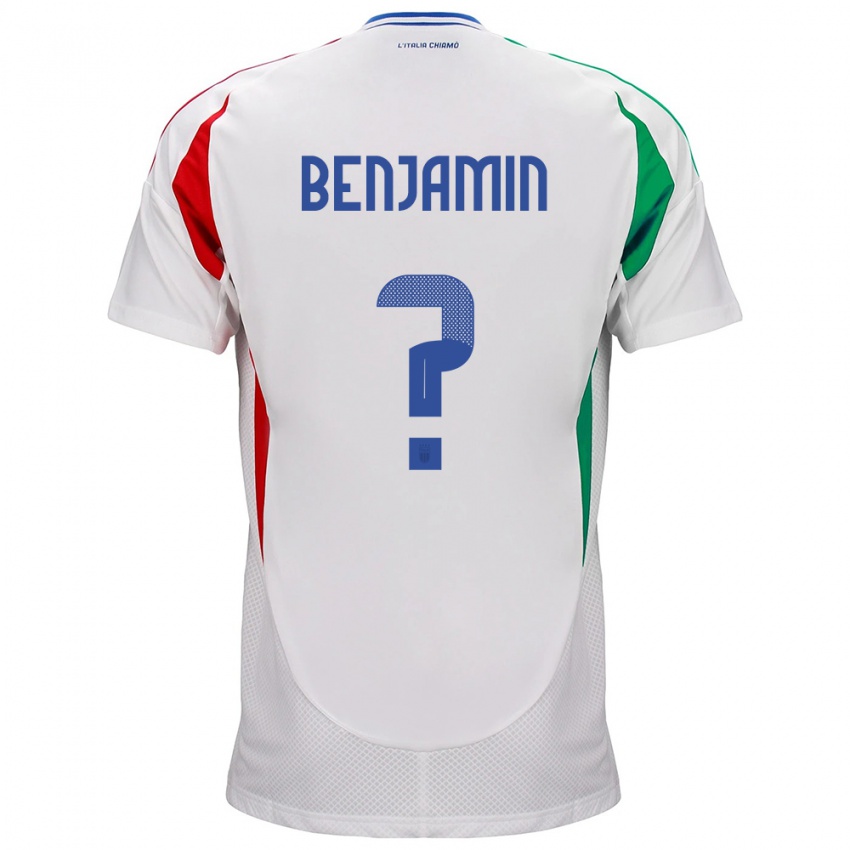 Mulher Camisola Itália Emanuel Benjamin #0 Branco Alternativa 24-26 Camisa