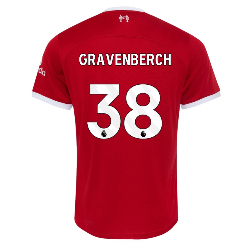 Criança Camisola Ryan Gravenberch #38 Vermelho Principal 2023/24 Camisa