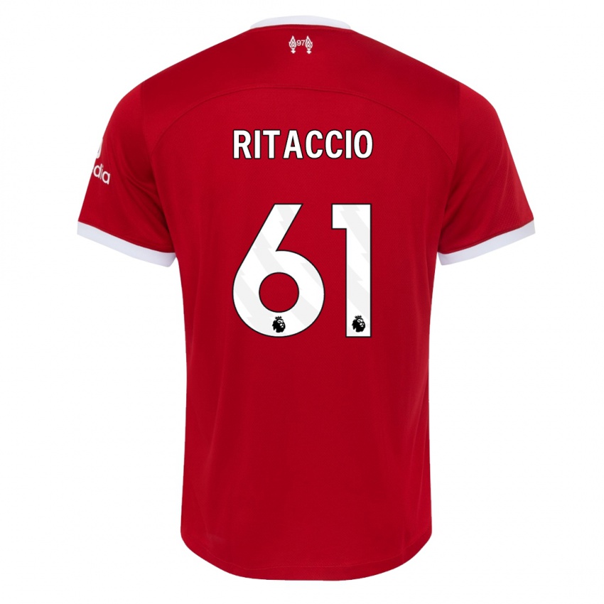 Criança Camisola Matteo Ritaccio #61 Vermelho Principal 2023/24 Camisa