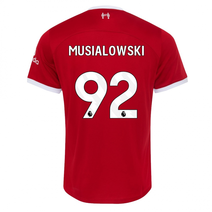 Criança Camisola Mateusz Musialowski #92 Vermelho Principal 2023/24 Camisa