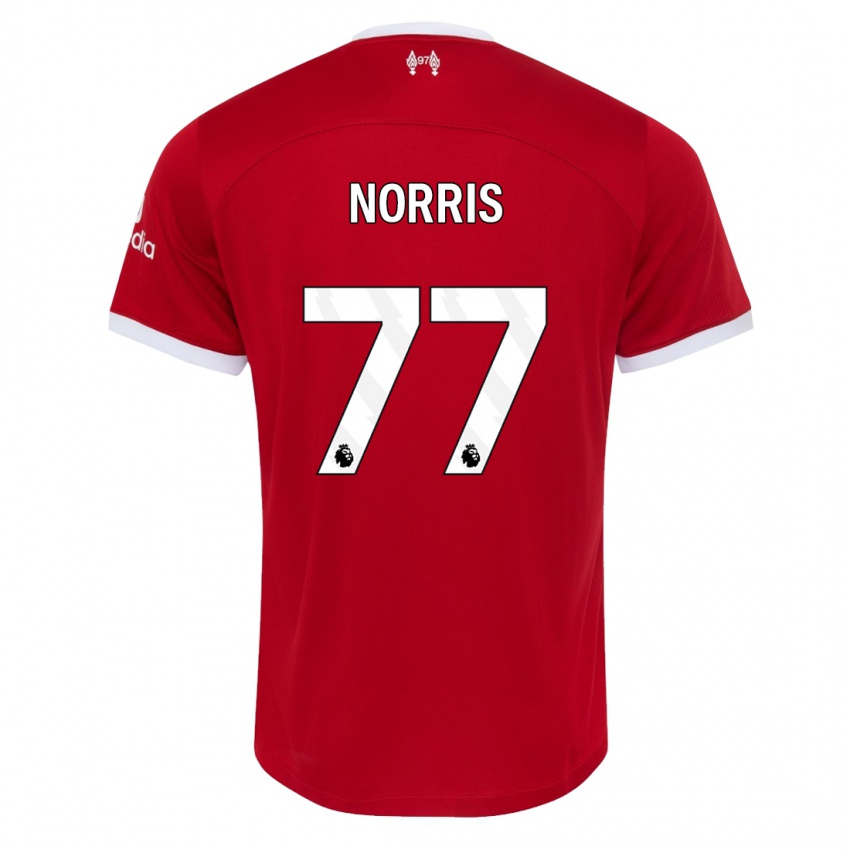 Criança Camisola James Norris #77 Vermelho Principal 2023/24 Camisa