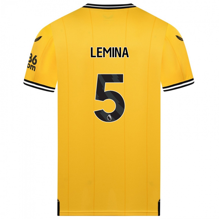Criança Camisola Mario Lemina #5 Amarelo Principal 2023/24 Camisa