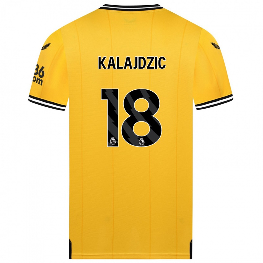Criança Camisola Sasa Kalajdzic #18 Amarelo Principal 2023/24 Camisa