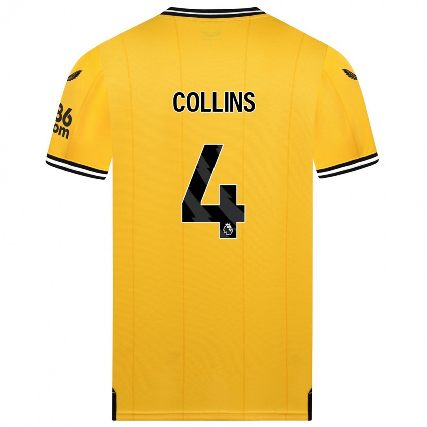 Criança Camisola Nathan Collins #4 Amarelo Principal 2023/24 Camisa
